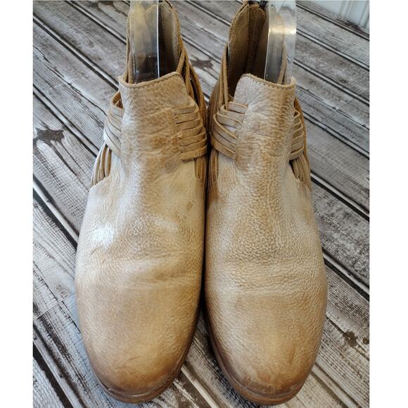 Baske California Boho Western "Lexi" Leather Fringe Low-Cut Ankle Boots Booties - Picture 3 of 16